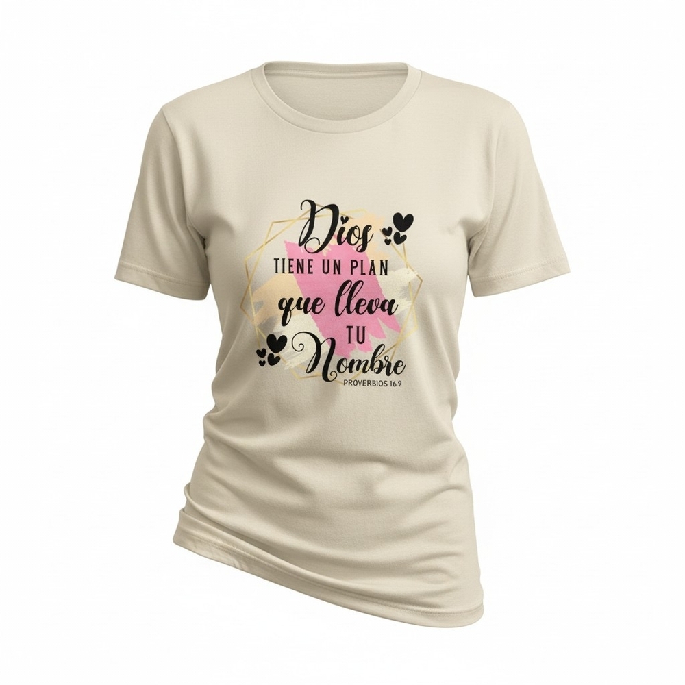 Dios Tiene Un Plan Cream Graphic Tee